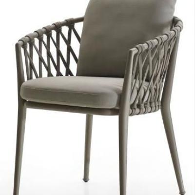 🪑 Outdoor Chair – Grey Strap × Grey Cushions