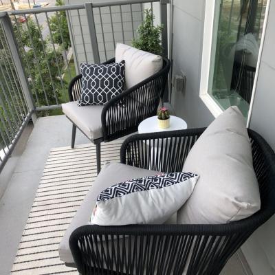 🪑 Balcony Set – Black × Grey (2 Chairs)