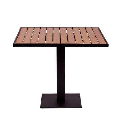 🪑  Square Café Table – Black × Wooden Top