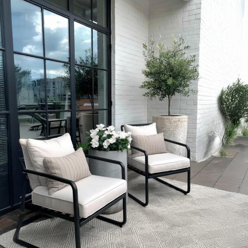 🪑 Outdoor Set – Black × Off White (2 Chairs)