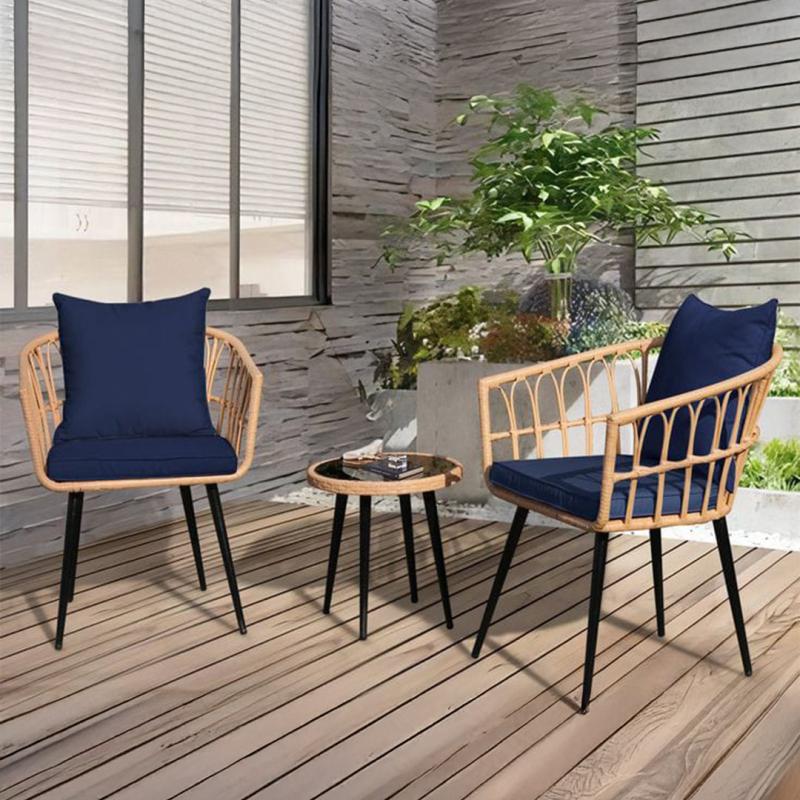 Rattan Outdoor Chair Set –3pcs