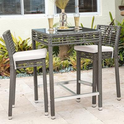 🛋️ Bar Set – Pure Rattan × Grey (3 Pieces)