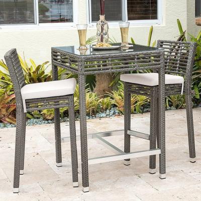 🛋️ Bar Set – Pure Rattan × Grey (3 Pieces)