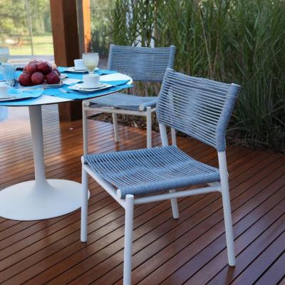 🪑 Outdoor Chair – Grey Rope × White Frame