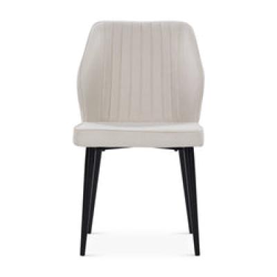 🪑 Upholstered Chair – Off White × Matte Black