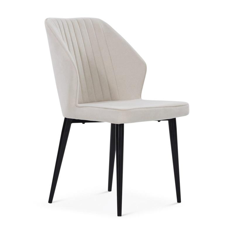 🪑 Upholstered Chair – Off White × Matte Black