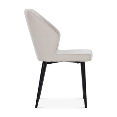 🪑 Upholstered Chair – Off White × Matte Black