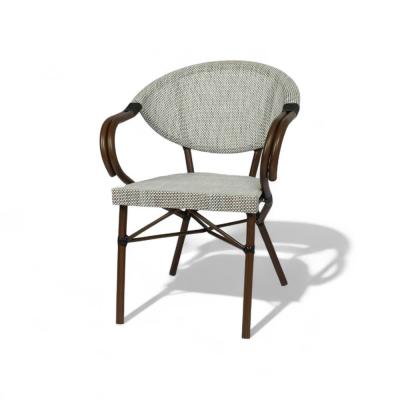 🪑 Outdoor Chair – Grey Mesh × Brown