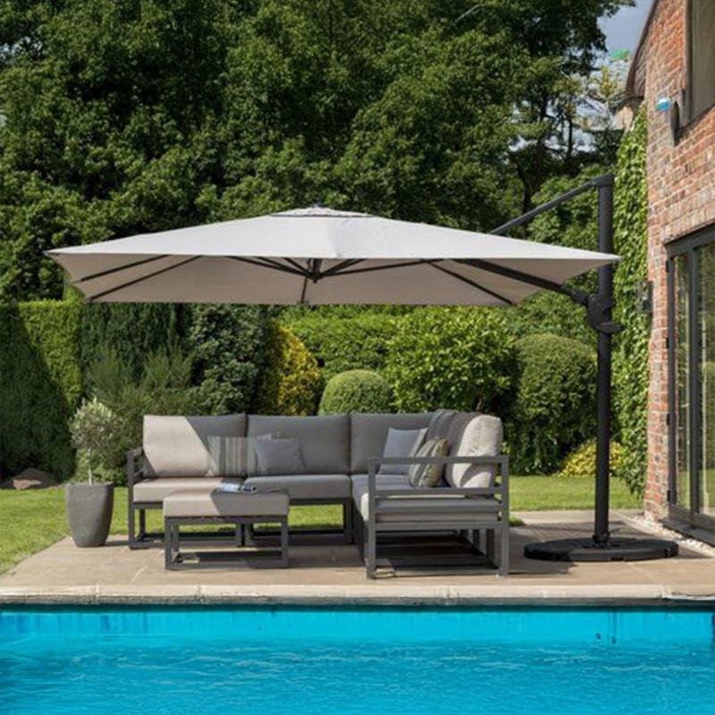 🛋️ Outdoor Corner Sofa Set – Grey × Grey