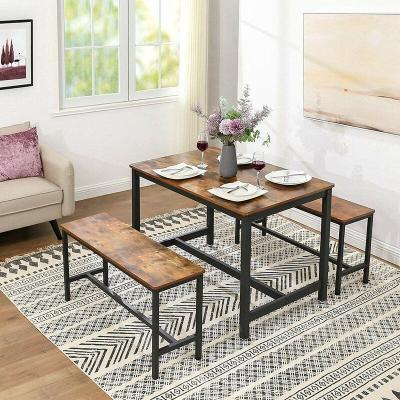 Dining Table Set – Black × Wooden