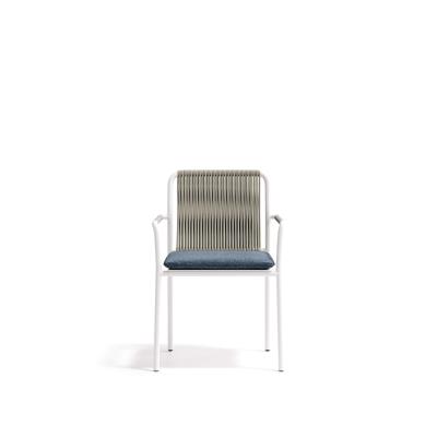 🪑 Outdoor Chair – White Frame × Grey Rope  × Grey Cushion