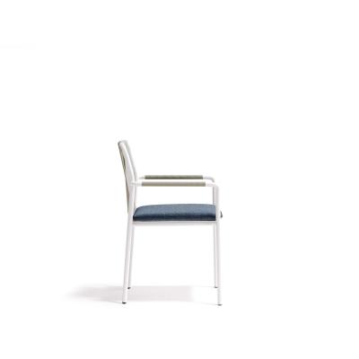 🪑 Outdoor Chair – White Frame × Grey Rope  × Grey Cushion
