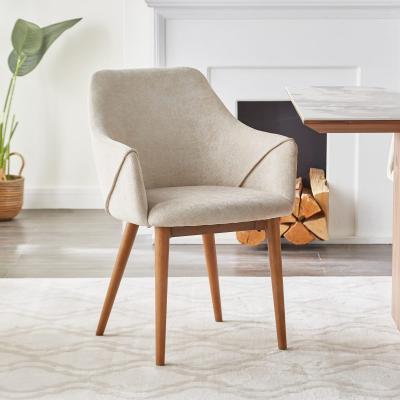 🪑 Indoor Chair – Beige × Wood Brown (Full Metal)