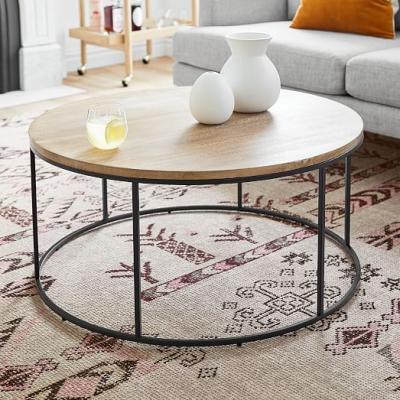 🪑 Coffee Table – Wood × Black Metal