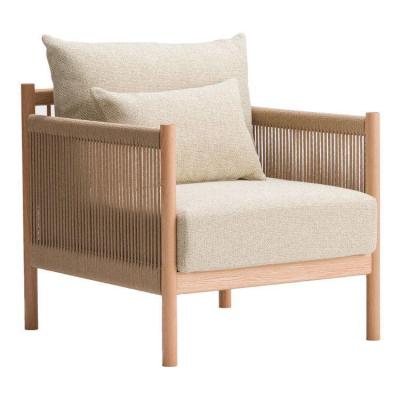 🪑 Wooden Chair – Off-White Upholstery