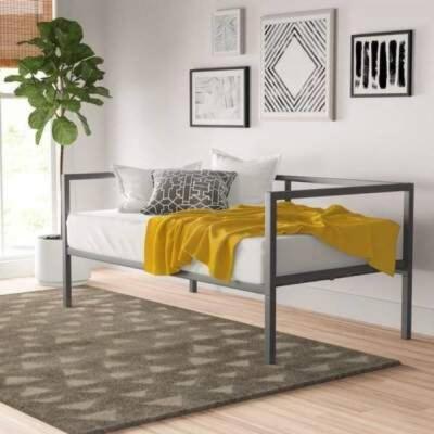 🛋️ كنبة ستيل رمادي × أوف وايت – قطعة واحدة